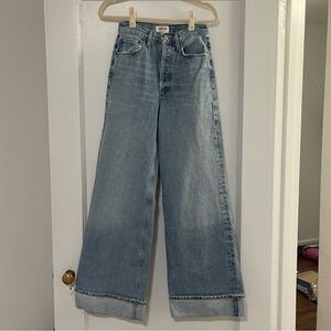Agolde Dame Cuffed Wide-Leg Jeans